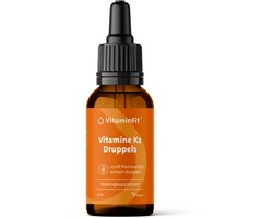 VitaminFit Vitamine K2 (MK7) Druppels - 100% Natuurlijk & Plantaardig - Biologisch Actief - 20 ML - Vloeibaar - Uit Natto-Extract