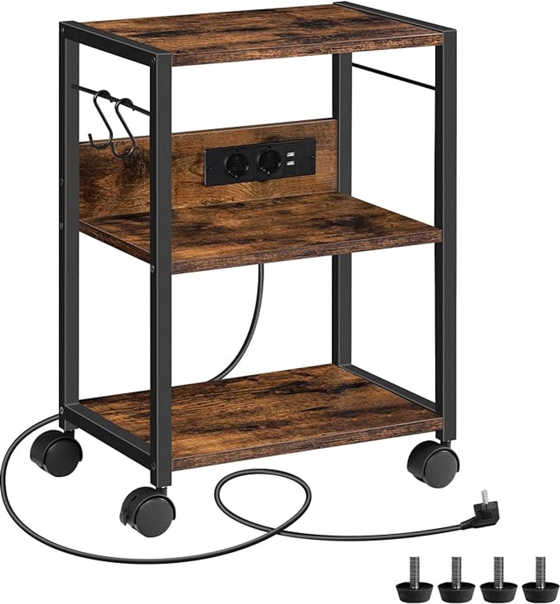 Printertafel - Stevig en Ruimtebesparend - Ideaal voor Thuis en Kantoor - Met Opbergruimte en Wielen - Organiseer je Werkplek Efficiënt - Praktisch en Functioneel Design