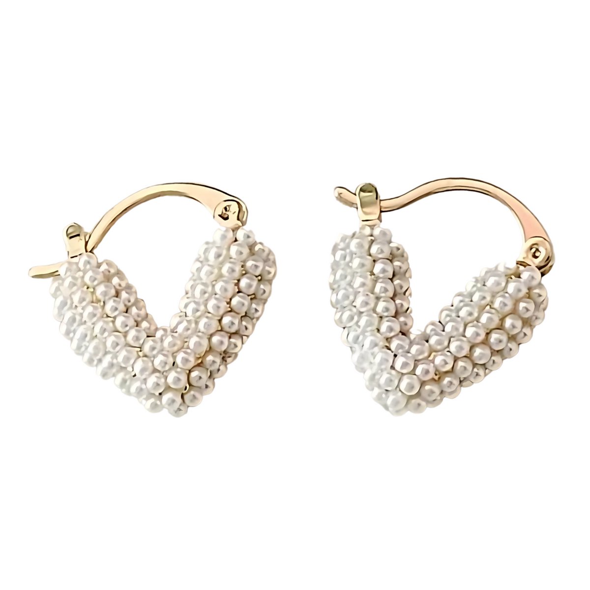 Innerlight® Heart of Pearl Hoops - Oorbellen Dames - Oorringen - Oorhangers - Gouden Oorbellen - Parel Hartvormig - Stainless Steel - Hypoallergeen - Elegante Luxe Accessoires
