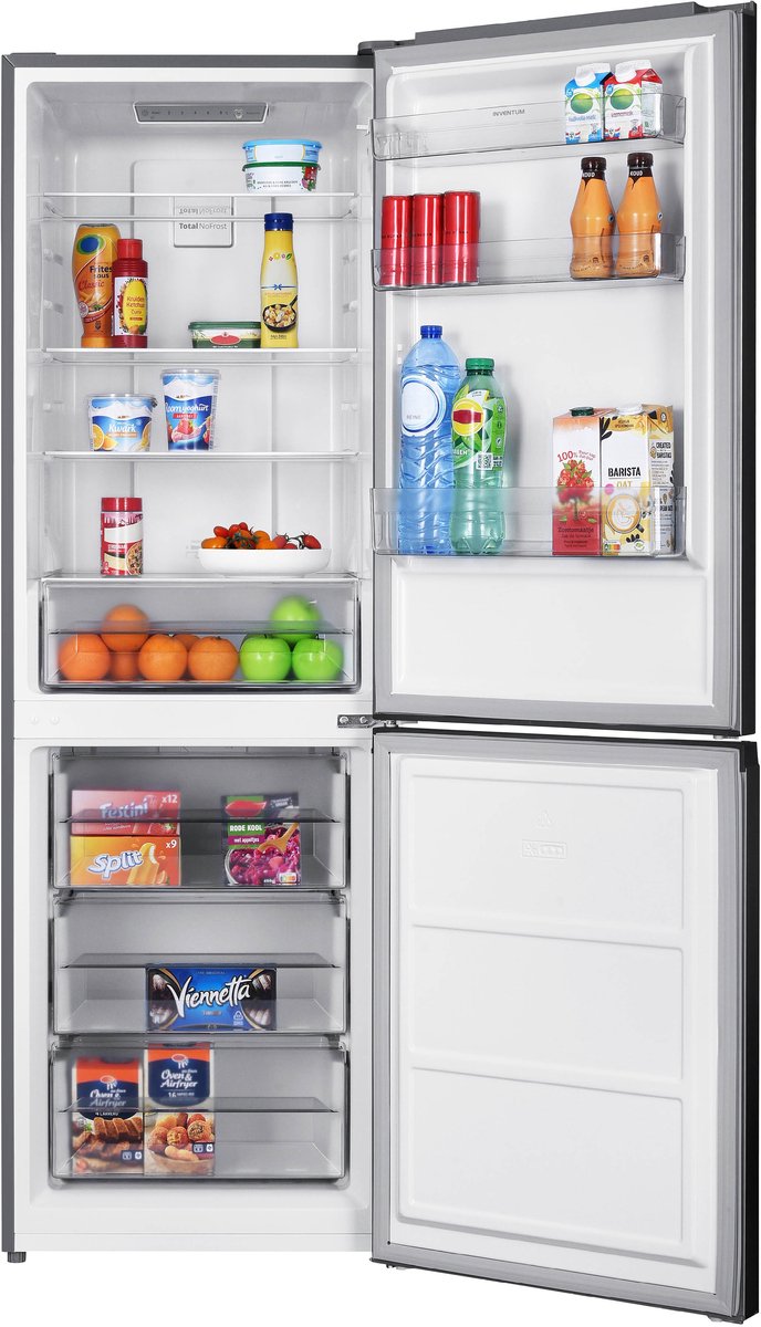 Inventum KV1840S No Frost energiezuinige koel-vriescombinatie - 184 cm hoog - 327 liter - Superkoelen - Supervriezen - Energielabel C - Vrijstaand - RVS look — afbeelding 3
