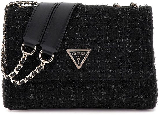 GUESS Giully Two Compartment Convertible Flap Black, Nero, Taglia unica