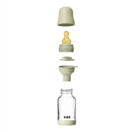 BIBS Fles - Slow Flow - 120 ml - Glas/Latex - Sage van Merkloos — afbeelding 5