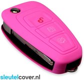Autosleutel Hoesje geschikt voor Ford - SleutelCover - Silicone Autosleutel Cover - Sleutelhoesje Roze