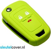 Autosleutel Hoesje geschikt voor Chevrolet - SleutelCover - Silicone Autosleutel Cover - Sleutelhoesje Lime groen