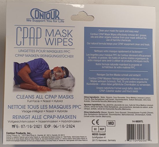 Contour CPAP Mask Wipes | bol