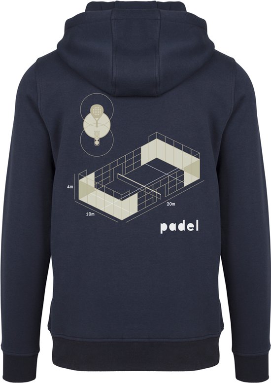 Donkerblauwe unisex padel hoodie