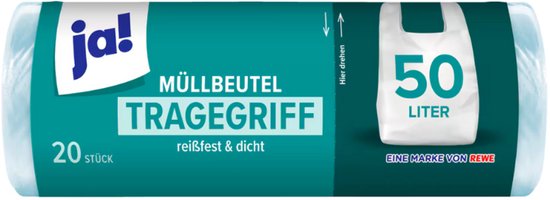 125 afvalzakken/vuilniszakken met handgreep, 35 liter, 25 stuks per rol, scheurvast