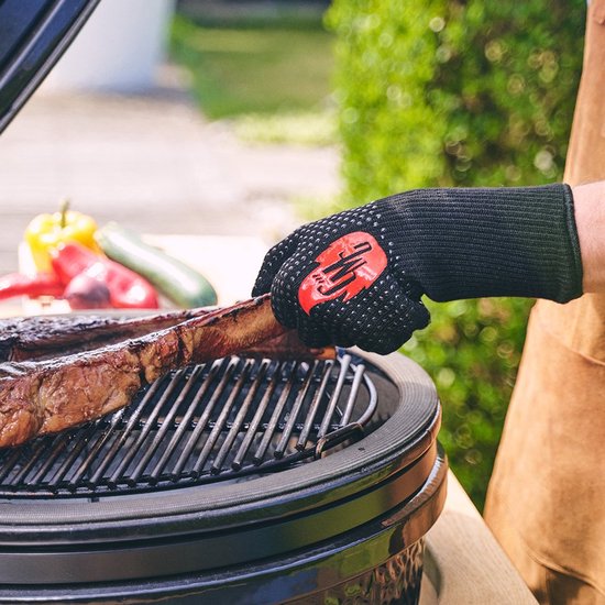 Grill Master Gloves BBQ Handschoenen Hittebestendig tot 800°C - Ovenhandschoenen - Ovenwanten - Barbecue Handschoenen - Papa Cadeau Voor Mannen - Vaderdag – Aramid - 2 stuks