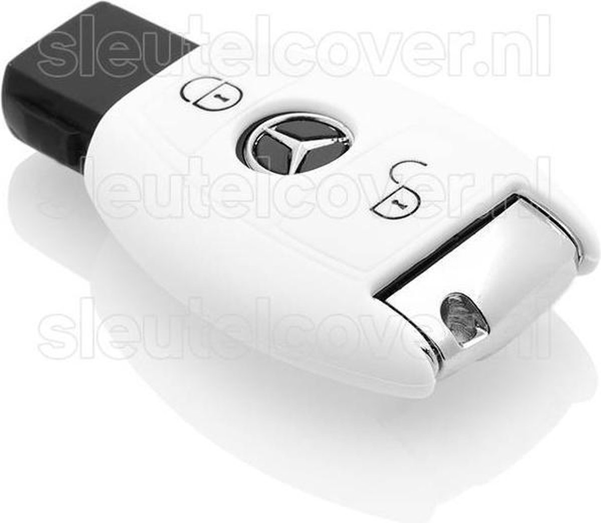 Autosleutel Hoesje geschikt voor Mercedes - SleutelCover - Silicone Autosleutel Cover - Sleutelhoesje Wit