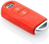 Autosleutel Hoesje geschikt voor Mazda - SleutelCover - Silicone Autosleutel Cover - Sleutelhoesje Rood