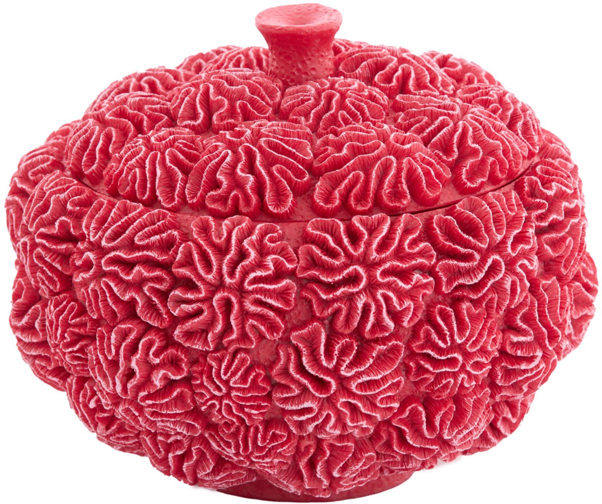 Deco box+deksel CORAL - Ø20x15.5cm - Rood