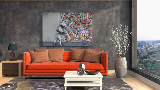 Peinture sur toile - Graffiti Art - Banksy - 150x100x2 cm