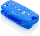 Autosleutel Hoesje geschikt voor Jeep - SleutelCover - Silicone Autosleutel Cover - Sleutelhoesje Blauw
