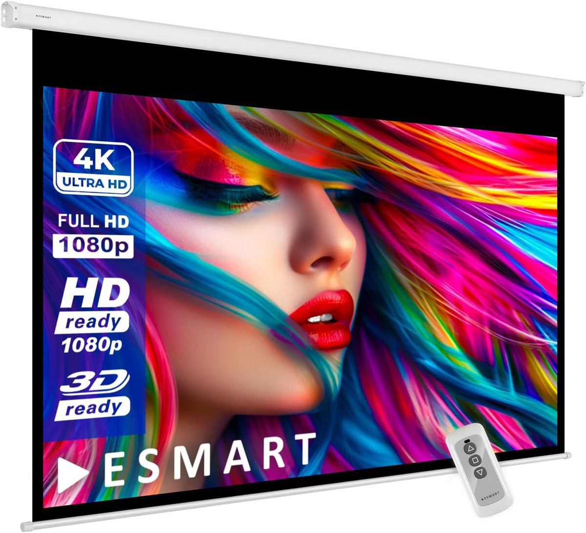 Gemotoriseerd Projectiescherm 240 x 135 cm | Elektrisch 16:9 Formaat met Afstandsbediening voor Thuisbioscoop