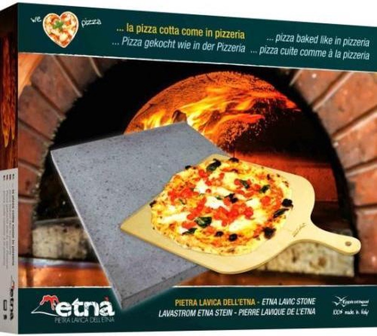 Overeenkomstig Serie van Ontvangende machine ETNA Pizza set - Grote pizzasteen & pizzaschep - 30 cm x 38 cm - Echt  Italiaanse... | bol.com