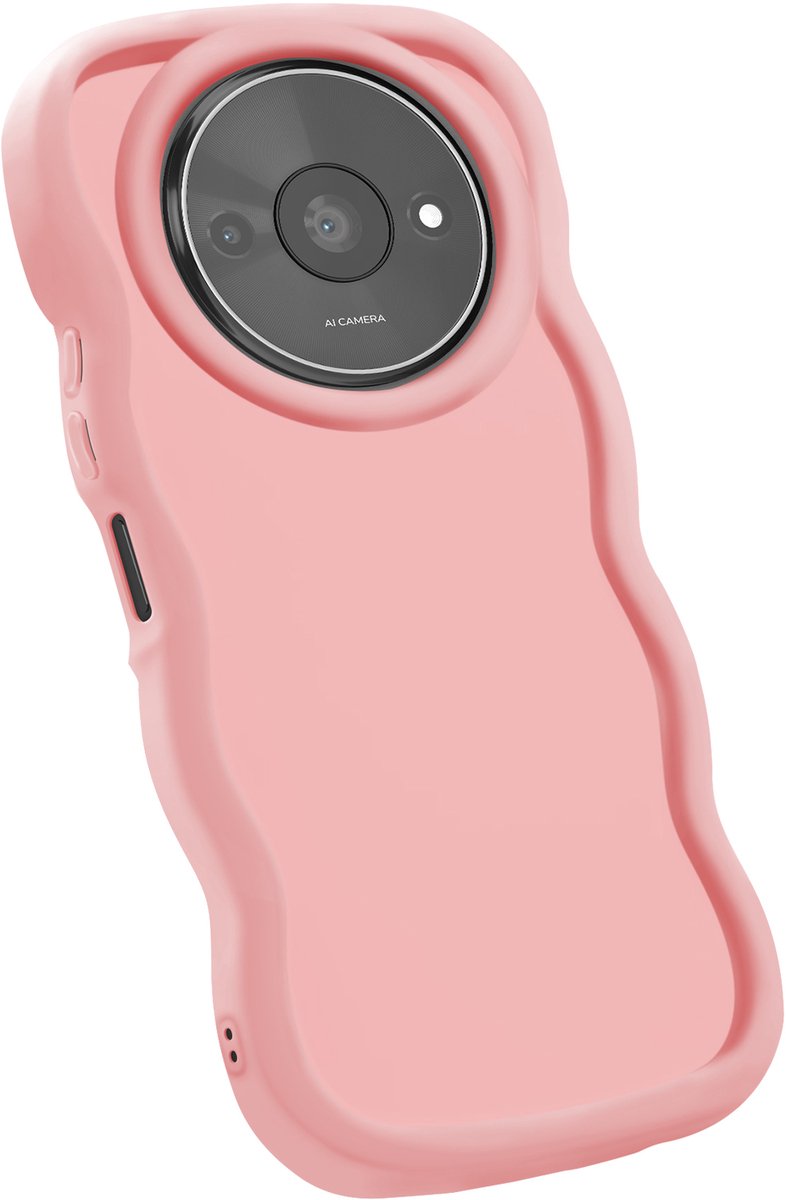 Avizar Hoesje Geschikt voor Xiaomi Redmi A3 Silicone Schokbestendig Candy-serie, Roze