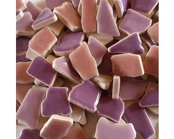 Keramische Mozaïek Steentjes Paars/Roze Mix 300 Gram