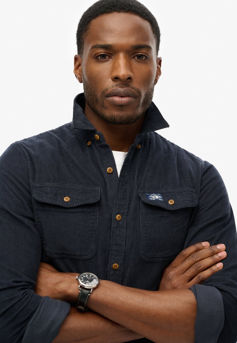 Superdry Trailsman corduroy overhemd met relaxte pasvorm Heren Lange mouwen shirts Marineblauw