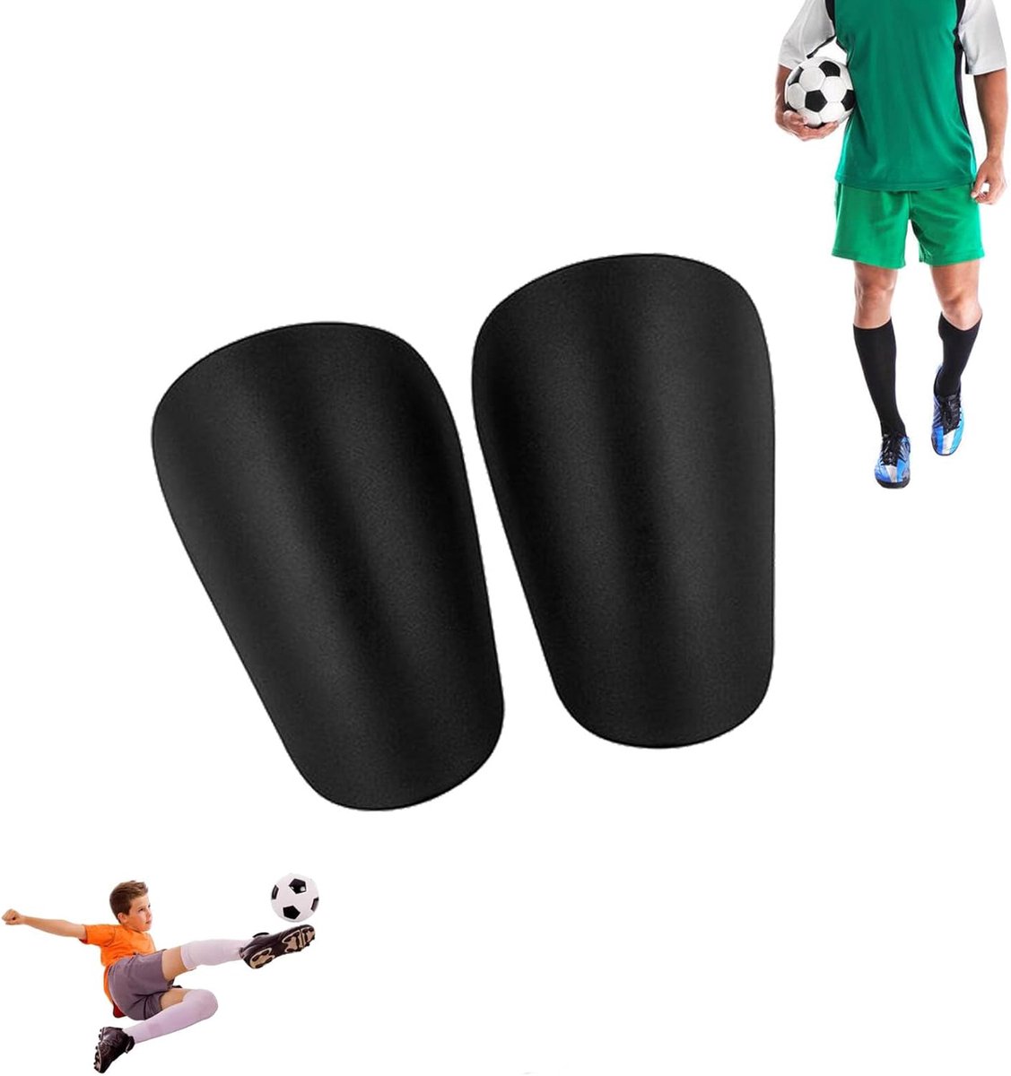 Consumerce® Mini Scheenbeschermers 10x6 cm - Zwart - Scheenbeschermer Voetbal – Scheenlappen Kind – Klein – Shin Guards – Shinguards