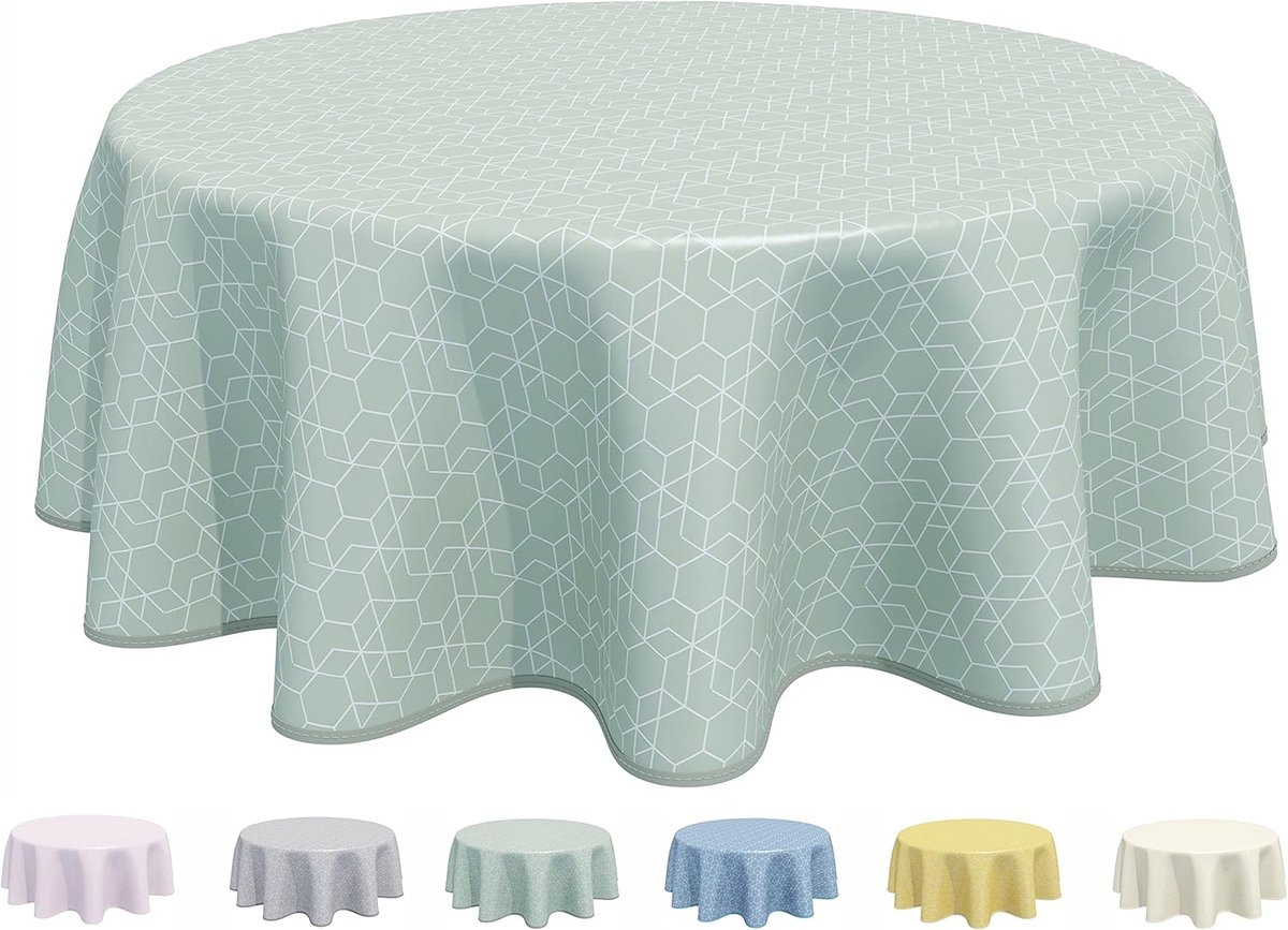 Rond Tafelzeil PVC 160cm Veeg Schoon Salie Groen