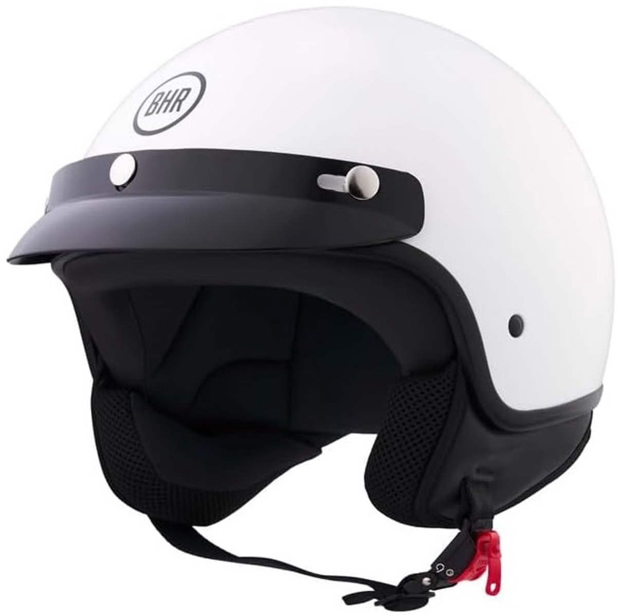 BHR 839 - Retro Jethelm - Wit - Maat M - Geschikt voor Brommer, Scooter en Motor - ECE 22.06 Keuring - Snorfietshelm