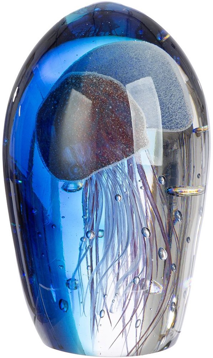 Glassculptuur Kwallen blauw
