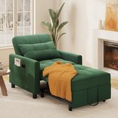 boorbin 3-in-1 uittrekbare slaapbank, met bekerhouders en telefoonhouder, ligstoel, slaapstoel, fauteuil, perfect voor kleine ruimtes, 83 x 167 x 76 cm (beige
