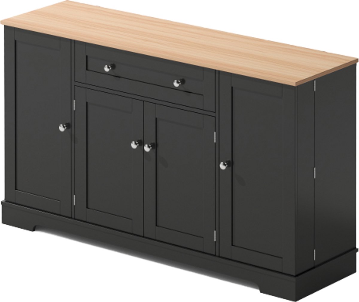 Gotagee Multifunctioneel keukenbuffet – 138 cm dressoir met lade, planken en verstelbare planken – met kantelbeveiliging, keuken, woonkamer en slaapkamer