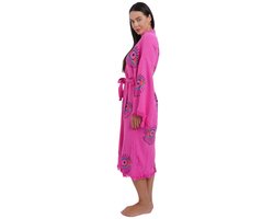 Kimono dames - 100% biologisch katoen - sauna badjas - zomer badjas - absorberend - handgemaakt - roze