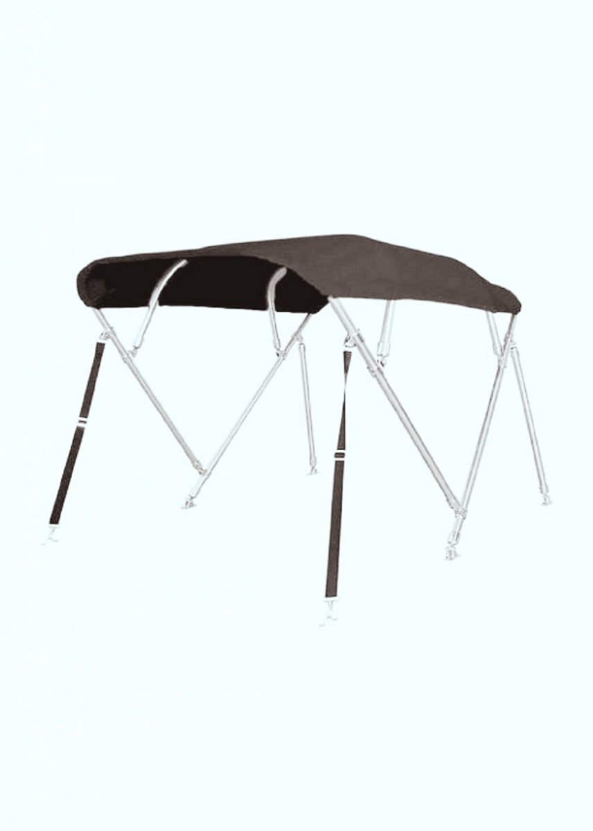 BREG Biminitop | RVS 4-boogs | Breedte 231 <> 243 cm - Hoogte 117 cm - Antraciet doek