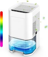 Luchtontvochtiger, elektrisch, 1800 ml, energiebesparende ruimteontvochtiger, klein, voor slaapkamer en badkamer, 22,5 W, stille ontvochtiger met slaapmodus, timer, automatische uitschakeling (550 ml