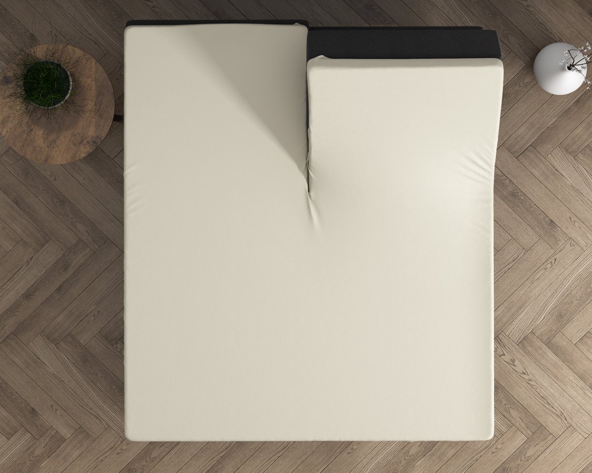 Sleep Comfy - Splittopper Hoeslaken - 180x200 cm | 100% Katoen - Adement & Comfortabel - Crème