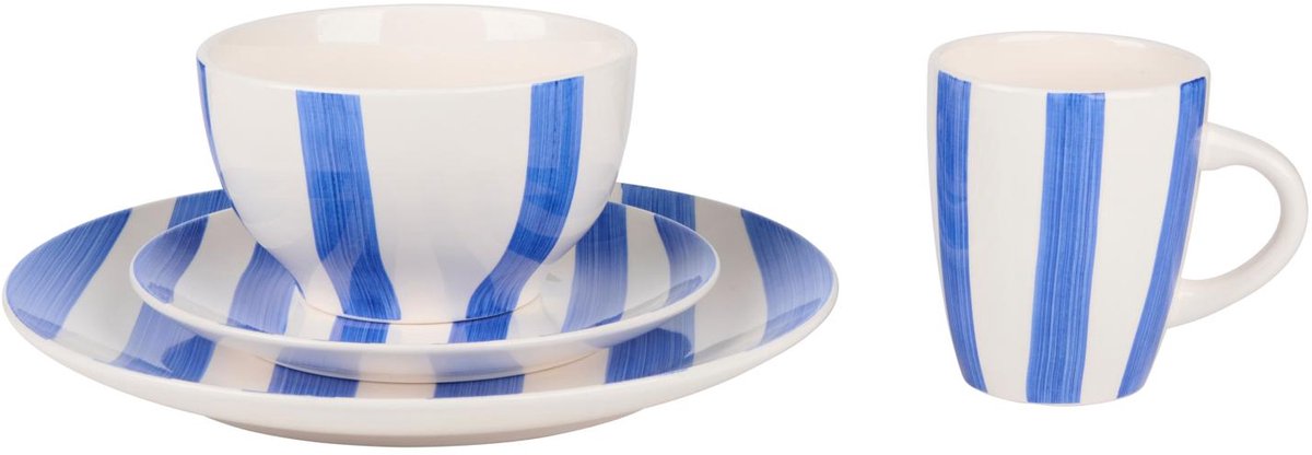 alpina 4-Delige Gestreepte Servies Se
