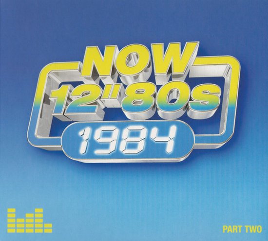 CD-hoes met de tekst "NOW 12" 80s 1984 Part Two" in gele en blauwe letters, op een blauwe achtergrond.