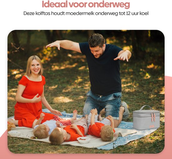 FÍNT® Luxe Koeltas met Koelelement - Voor Onderweg - Kolftas - Moedermelk tot 12 uur Koel - Koeltassen Moedermelk - voor Borstkolf - Grijs van FÍNT — afbeelding 2