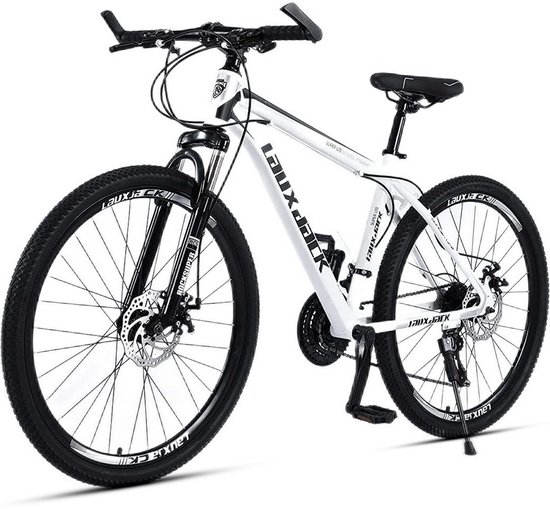 Fiets Mountainbike VANKEL LAUXJACK 28 inch - Hardtail mountainbikes met 21-speed Versnellingen - Shimano Derailleur - Met Schijfremmen - Wit