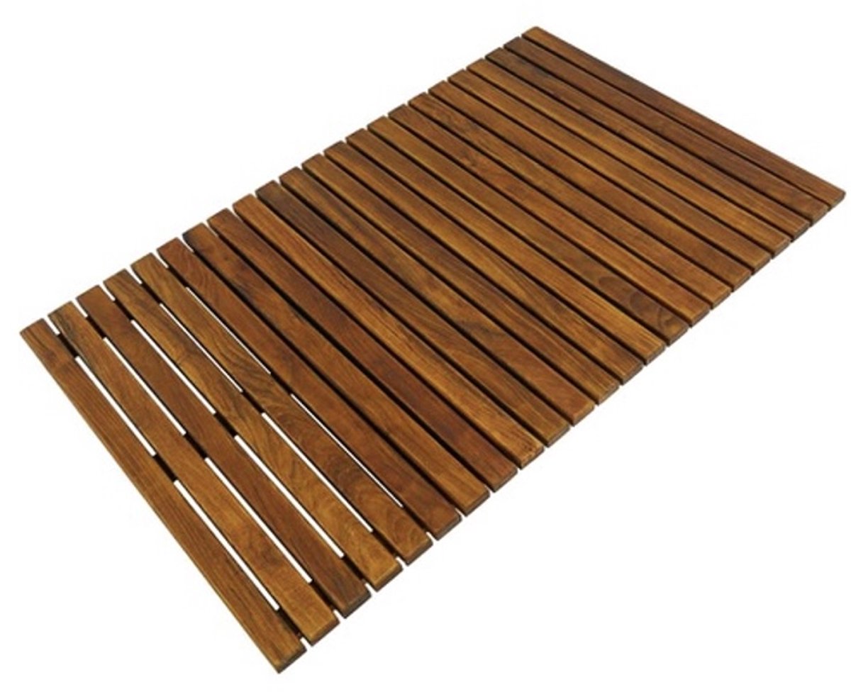 SaniSupreme Spa/badmat Teakhout 66 x 66 cm. Oprolbaar