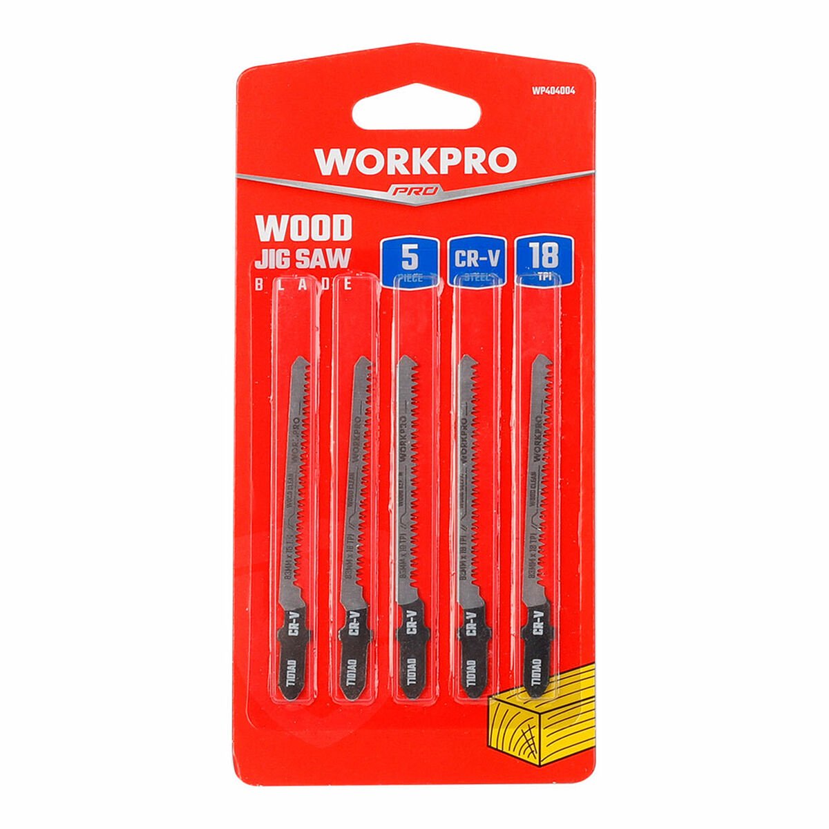 Zaagblad Workpro T101A0 Decoupeerzaag Hout (5 Stuks)