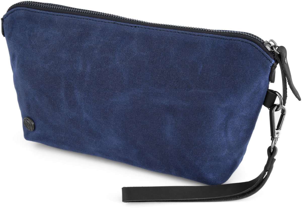 Lucleon - Heren - Blauw Canvas Toilettas