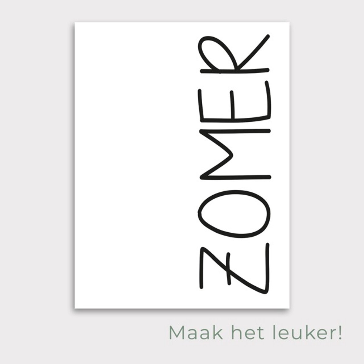 Tuinposter Zomer | Zwart - Posters voor in de tuin - Tuindecoratie - Tuinposter - 45 x 60 cm