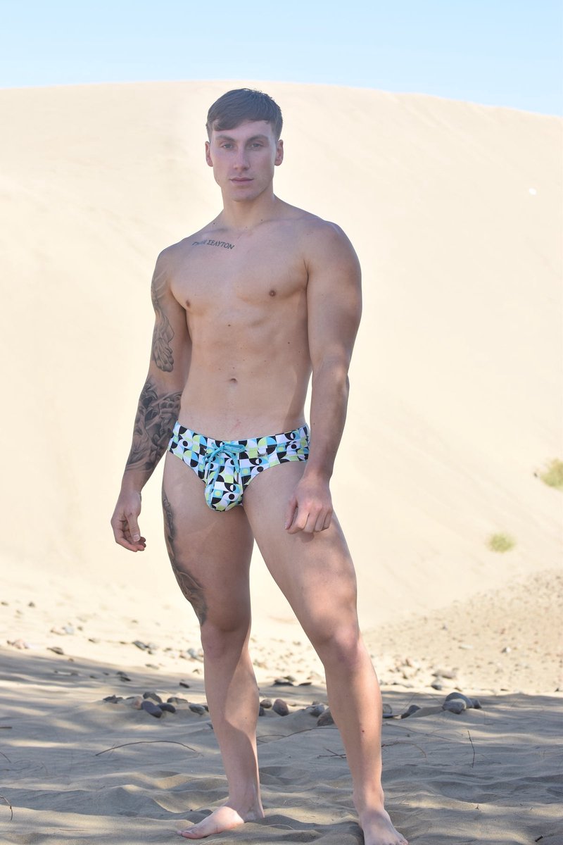 SUKREW Torrent Swim Brief Multipack 1x Lime + 1x Retro Lime + 1x Tropical Lime - Heren Zwemslip - Zwem Slip voor Man - Mannen Brief — afbeelding 8