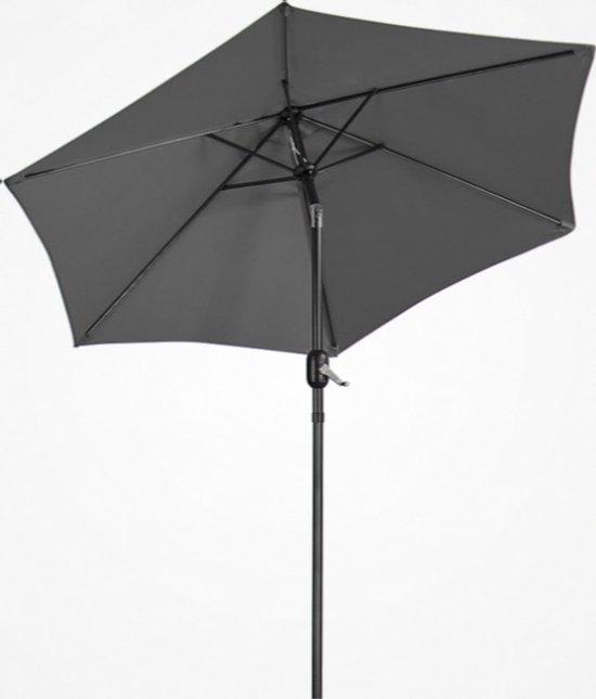 Yaheetech Parasol 270 cm / 230 cm Garden Screen, Market Screen, Water-Repellent Crank Screen with Crank Direction, Frame, Kinkable, Patio Parasol, UV Protection, Grey
