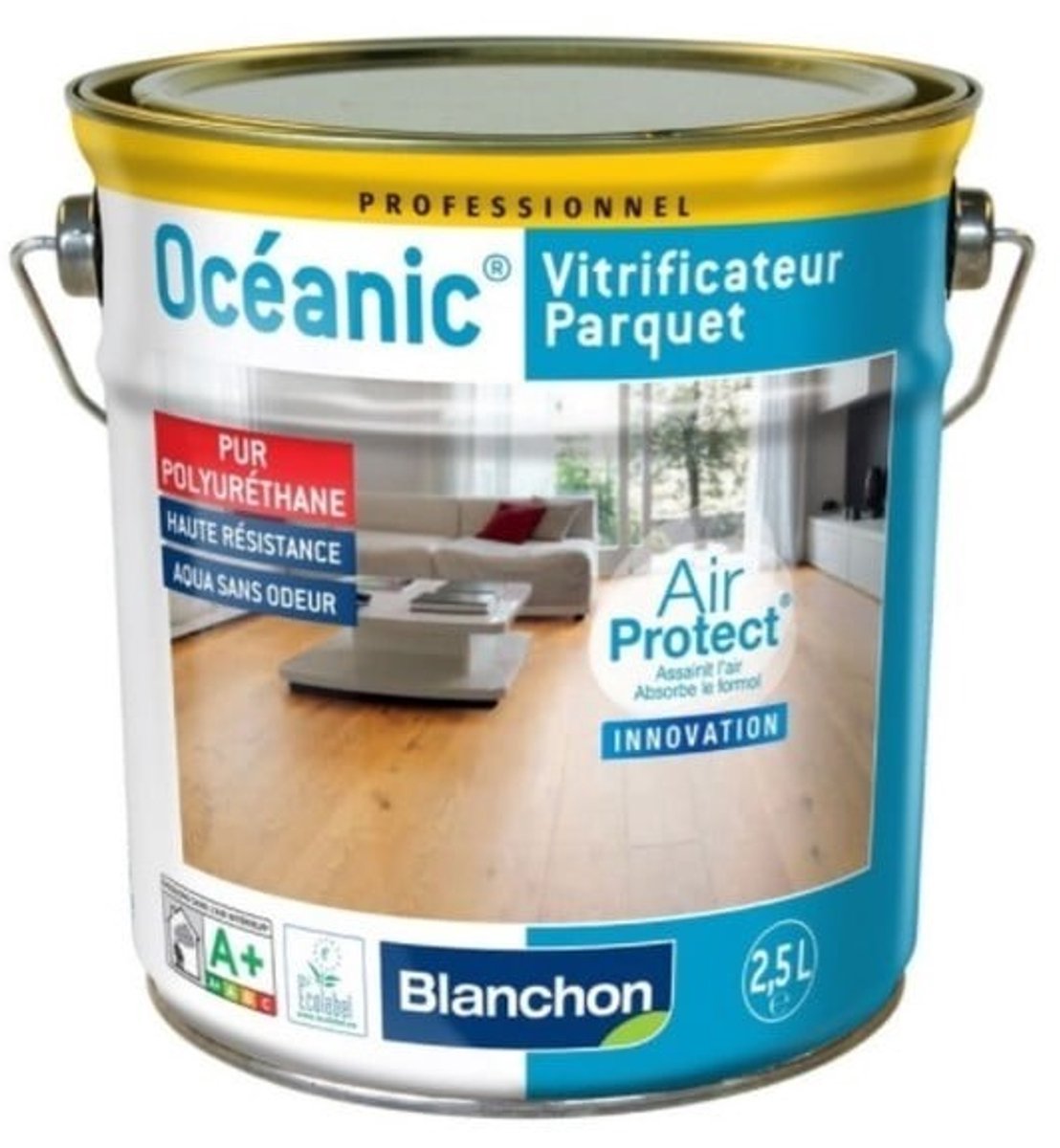 Blanchon Océanic Air Protect Parketlak – 2,5 Liter – Eikenlook – Zijdeglans – Binnen – Slijtvast & Waterafstotend