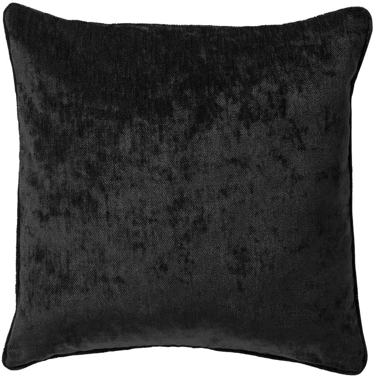Dutch Decor LEWY - kussenhoes 45x45 cm - glansvelours - Raven - zwart - met rits - zonder binnenkussen