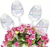 Arroseur goutteur Plantes - Arrosage automatique - 4 pièces - Arroseurs Plantes - Tulipes auto-arrosantes - Plantes d'intérieur et Jardin - Transparent - Arroseur goutteur pour tulipes