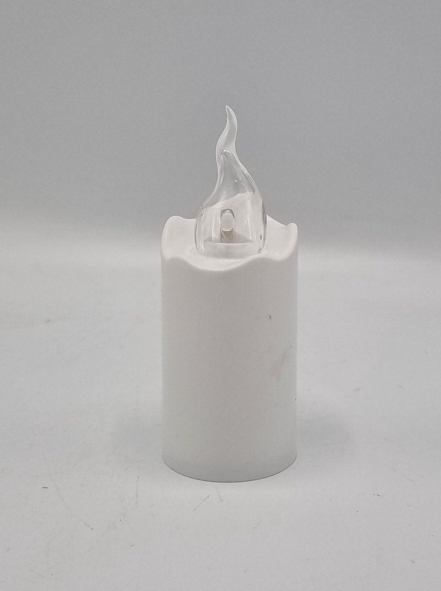 Led kaars - S9 - Wit - 1200 branduren - Inclusief batterij - Flikkerend vlam