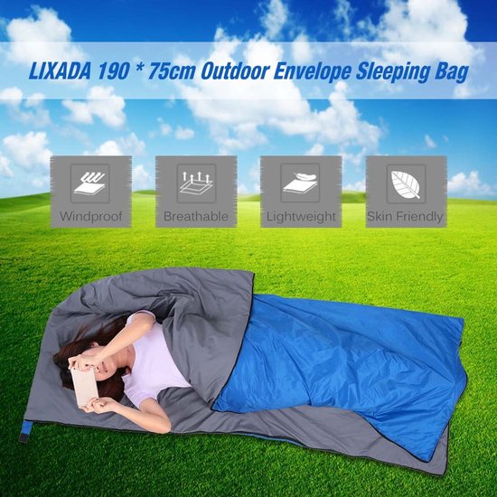190x75 cm Ultralichte Outdoor Envelop Slaapzak - Ideaal voor Camping, Reizen & Wandelen (Lw 180 / 680g) van Naturehike — afbeelding 5