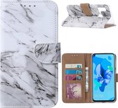 Ntech Marmor Design Boek / Portemonnee Hoesje - Huawei P20 lite (2019)