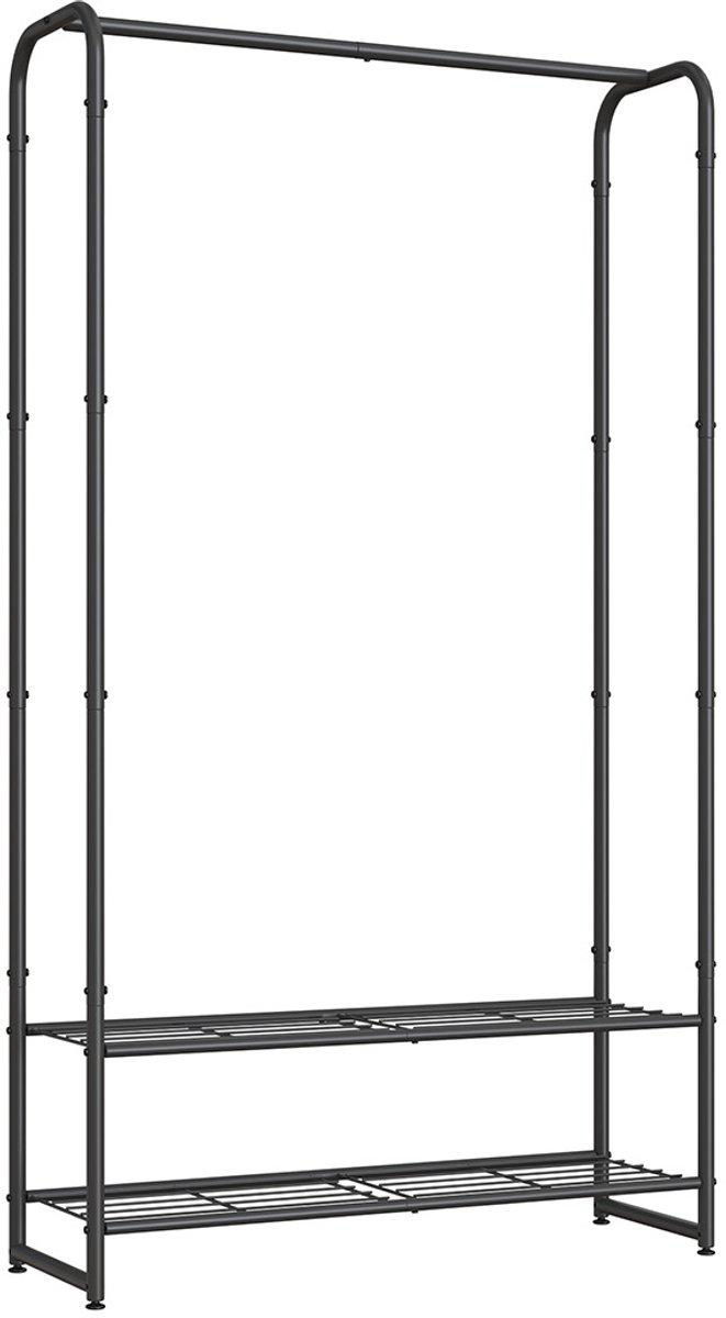 Kledingrek – Met Planken – 29 x 73 x 158,4 cm – Mat Zwart – Ruimtebesparend