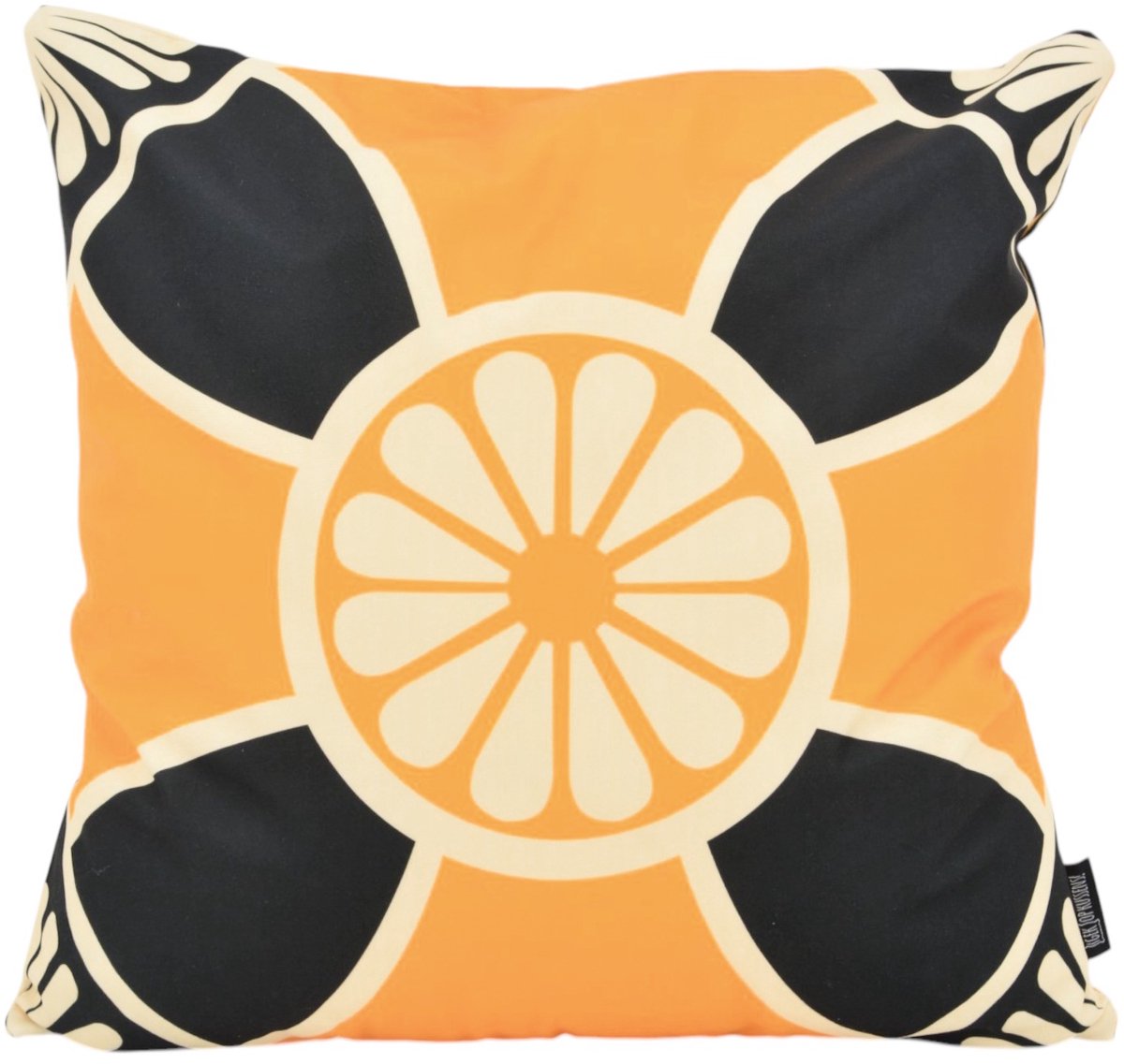 Gek op Kussens! Ornament Tile #3 Kussenhoes | 45 x 45 cm | Katoen/Polyester geel/zwart